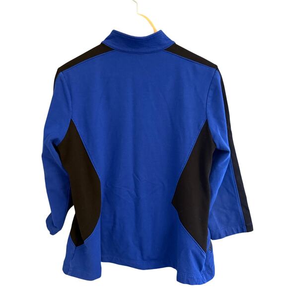 Zenergy by Chico’s Jacket 1 (L) Royal Blue Black Zip Front Activewear Stretch - Picture 3 of 11